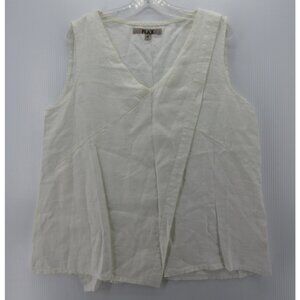 Flax Top Medium Linen Pullover Tank Wrap Lagenlook Artsy Summer *